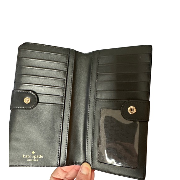 Kate Spade Blue Polka Dot Bi Fold Wallet Organizer - Picture 3 of 3